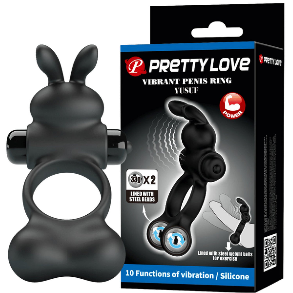Yusuf Vibrating Cockring with Steel Balls – Waterproof Silicone Cock Ring > Sex Toys > Couples Toys