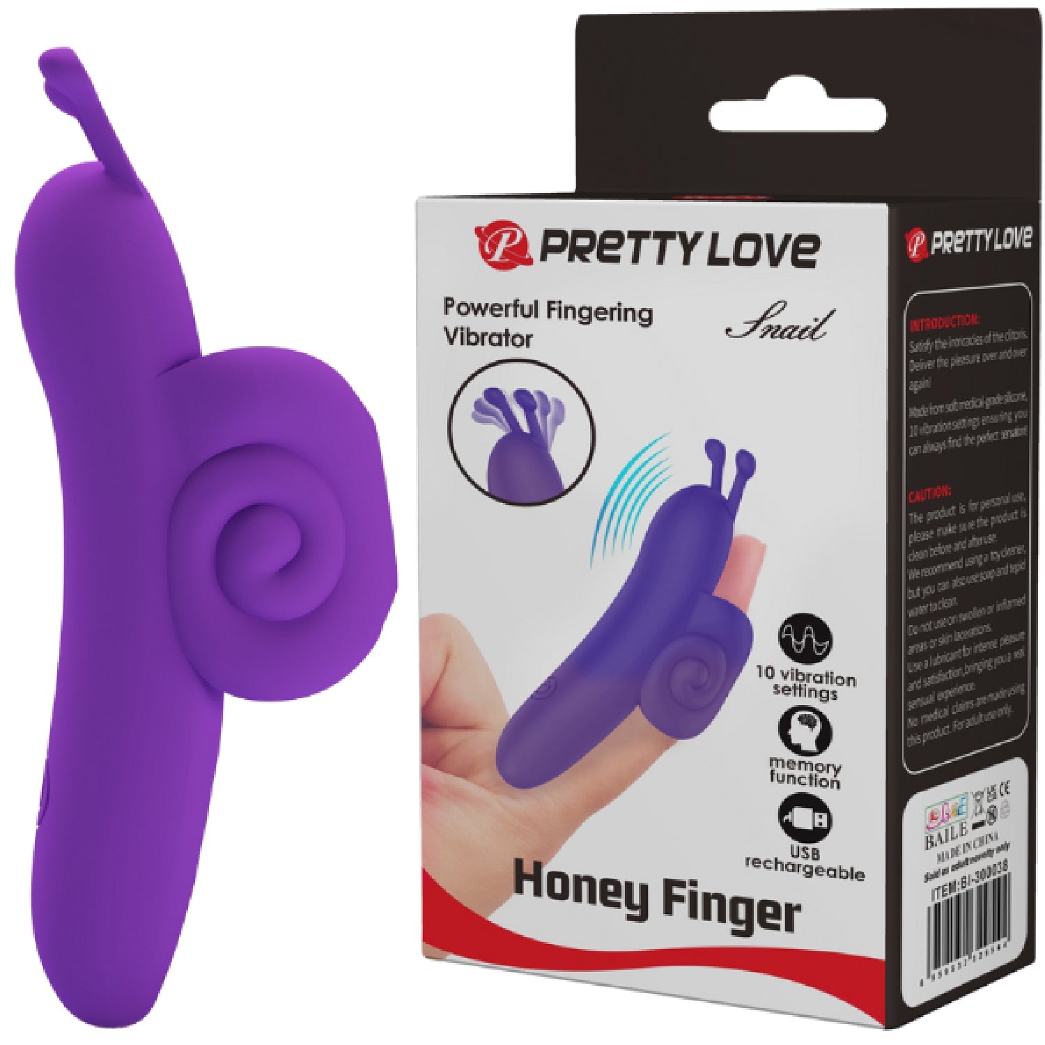Rechargeable Snail – Ergonomic Silicone Finger Vibrator with 10 Vibration Modes > Vibrators > Finger Vibrators