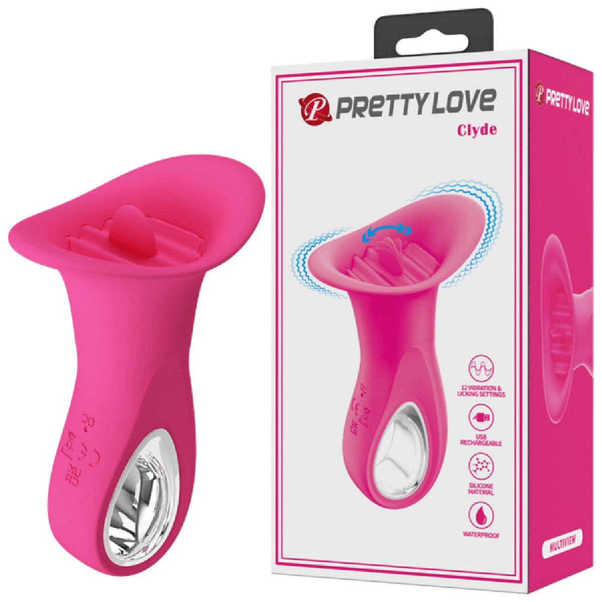 Pretty Love Rechargeable Clyde – 12 Function Oral Vibrator with Vibrating Tongue > Sex Toys For Ladies > Clitoral Vibrators and Stimulators
