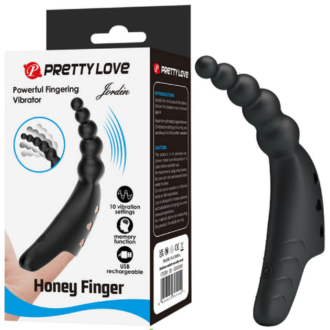 Jordin Honey Finger - Flexible Ribbed G-Spot And Clitoris Stimulating Vibrator With 10 Settings One Size > Vibrators > Finger Vibrators