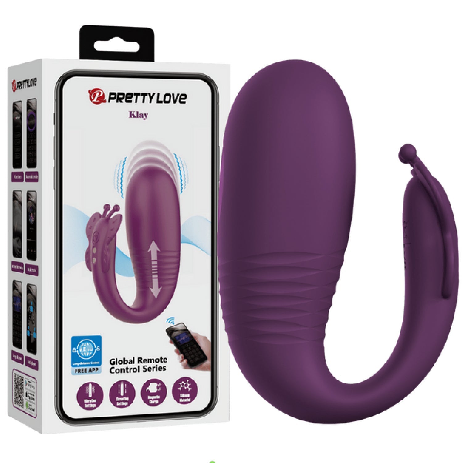 Prettylove Klay Byzantium – App Control Silicone Thrusting Egg Vibrator > Sex Toys For Ladies > Clitoral Vibrators and Stimulators