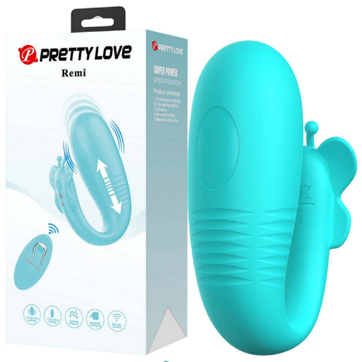 Rechargeable Remote Remi – Remote-Controlled Textured Silicone Vibrator > Sex Toys For Ladies > Clitoral Vibrators and Stimulators