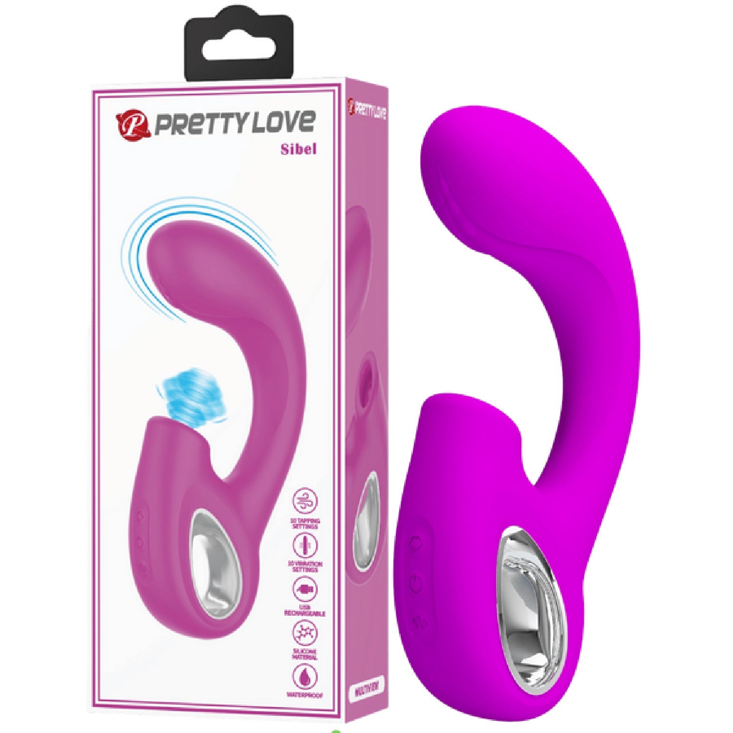 Sibel Rechargeable Massager – Medical-Grade Silicone Dual Stimulation Vibrator Secondary image