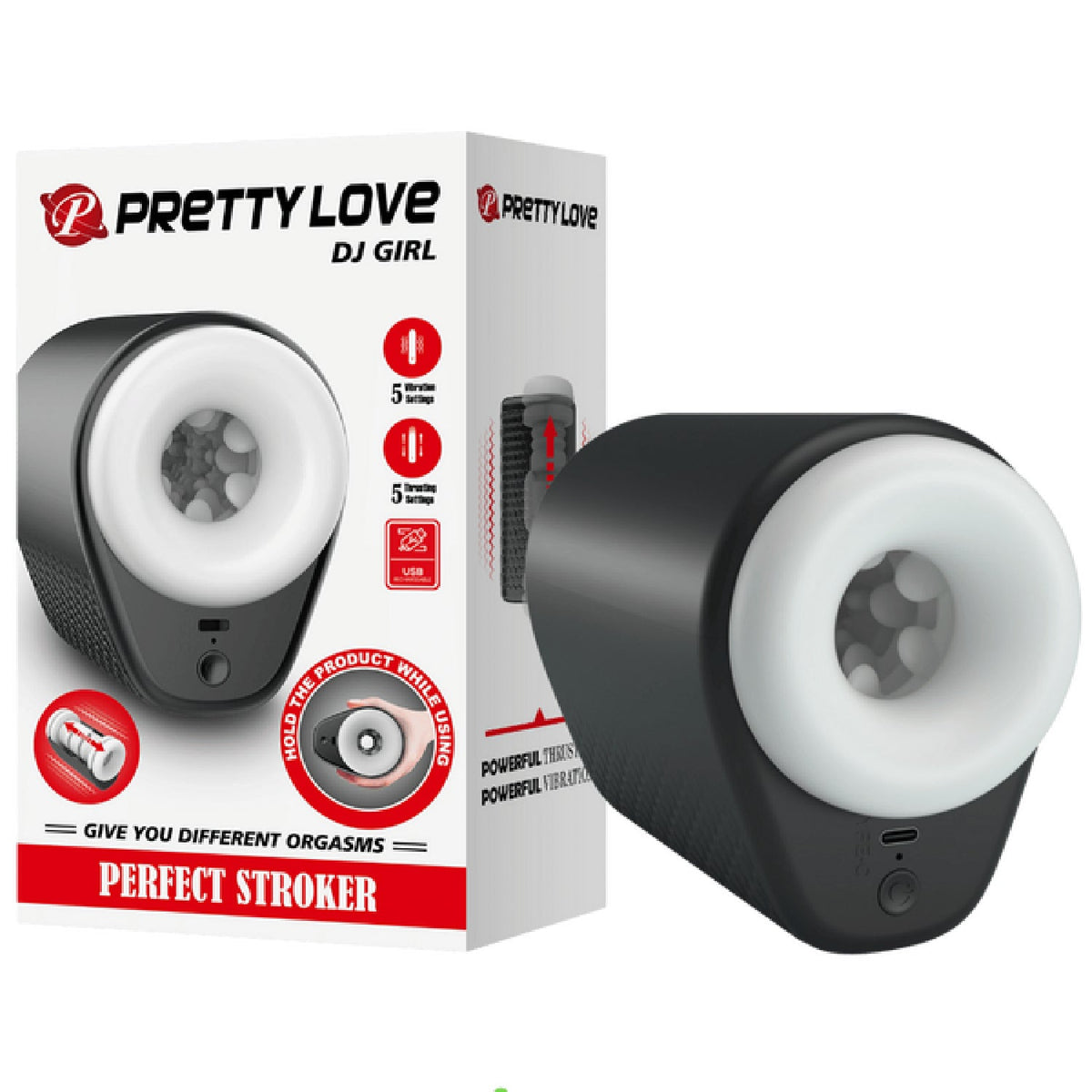 DJ Girl Perfect Stroker – Multi-Speed Thrusting Masturbator Cup > Sex Toys For Men > Masturbators > Vibrating