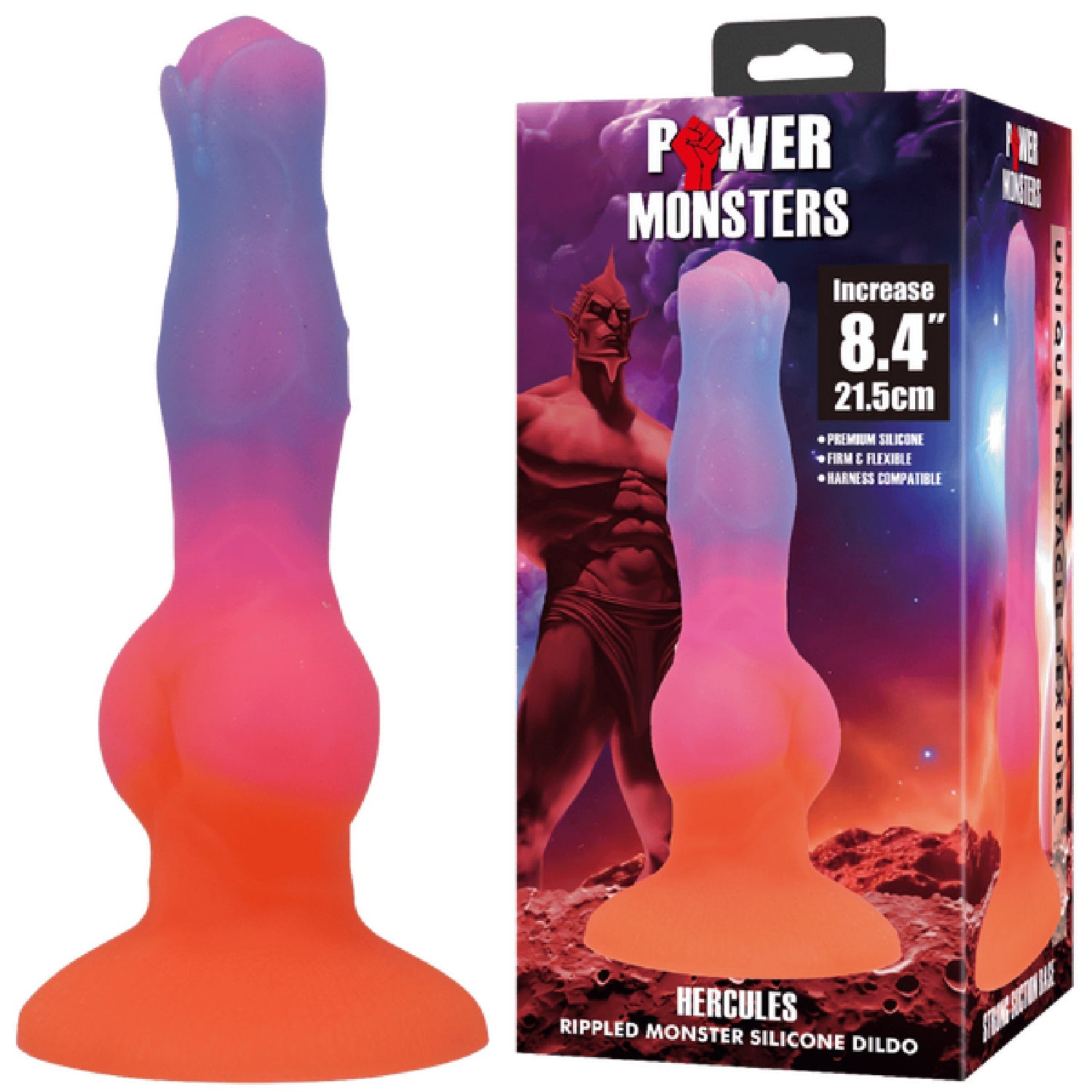 Hercules 8.4 Inch – Sculpted Silicone Vibrator with Suction Base > Dildos > Fantasy Main image