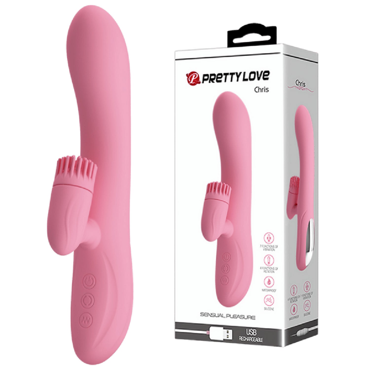 Chris Rechargeable Rotating Tongue Rabbit Vibrator Secondary image