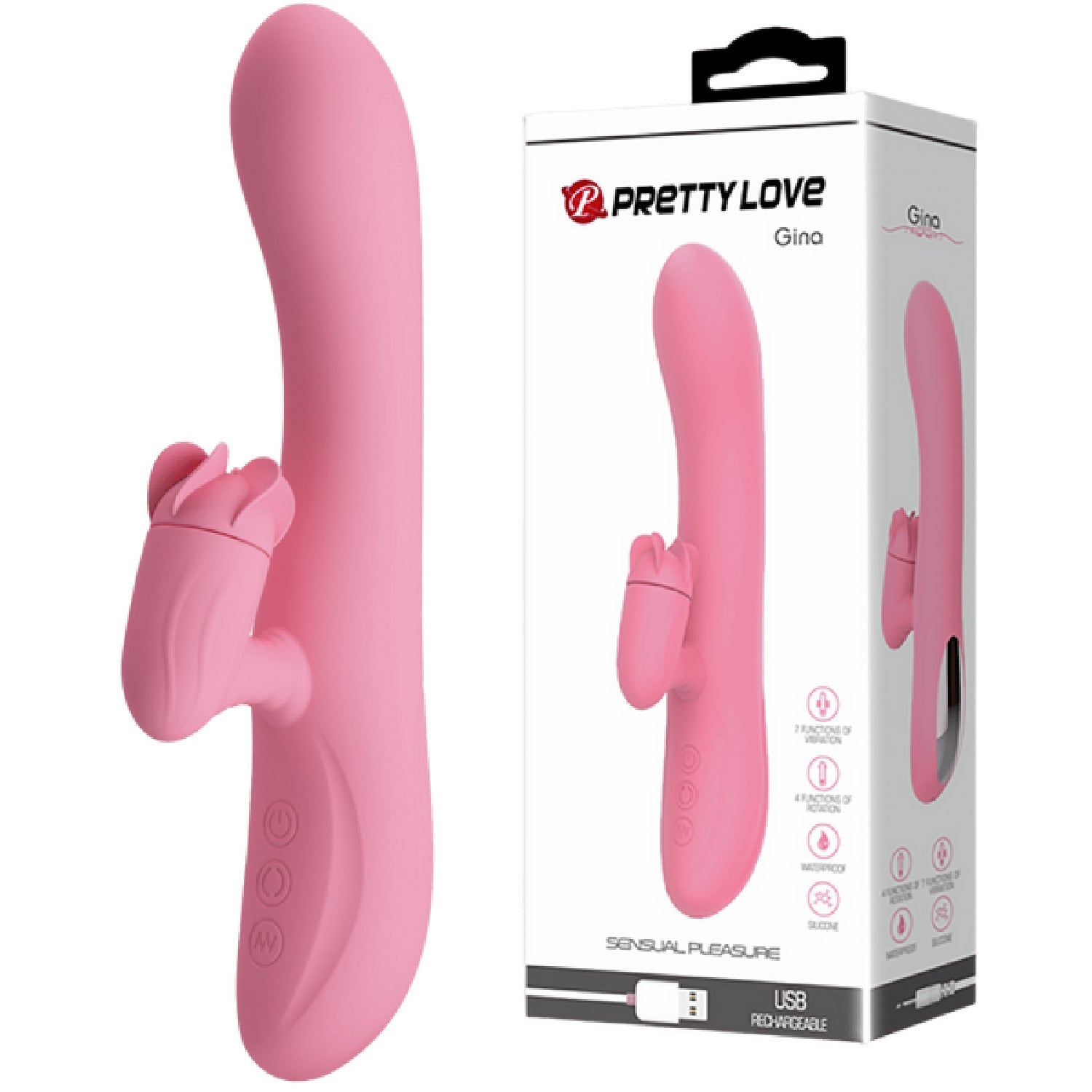 Gina – Rotating Tongue Rabbit Vibrator with 7 Vibration Functions Secondary image