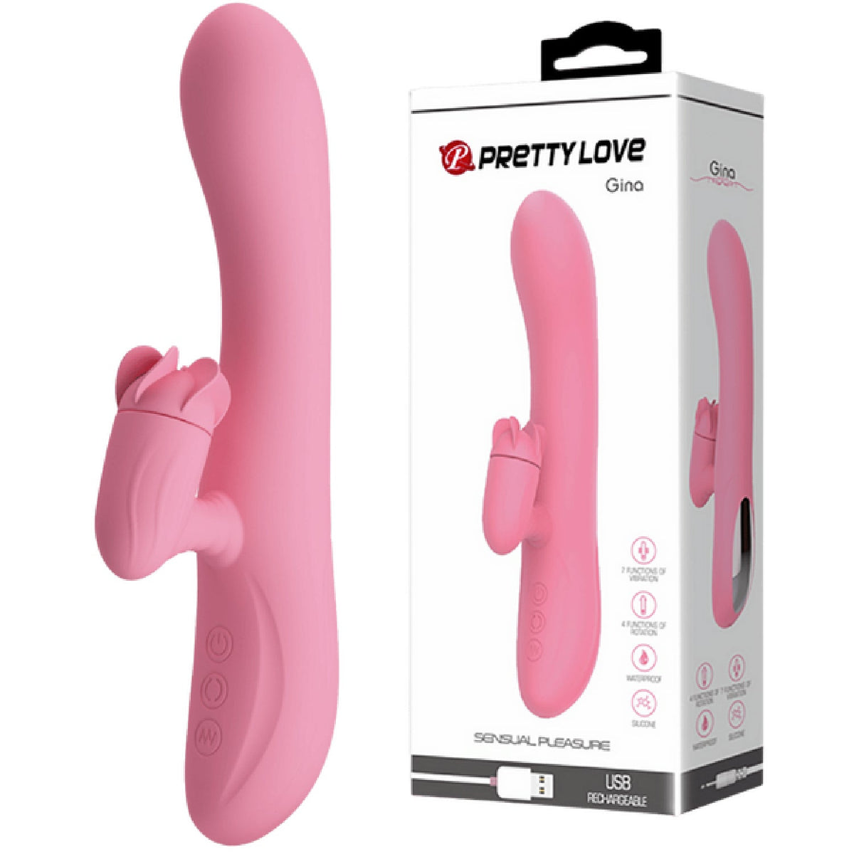 Gina – Rotating Tongue Rabbit Vibrator with 7 Vibration Functions > Vibrators > Ladies > Rabbit