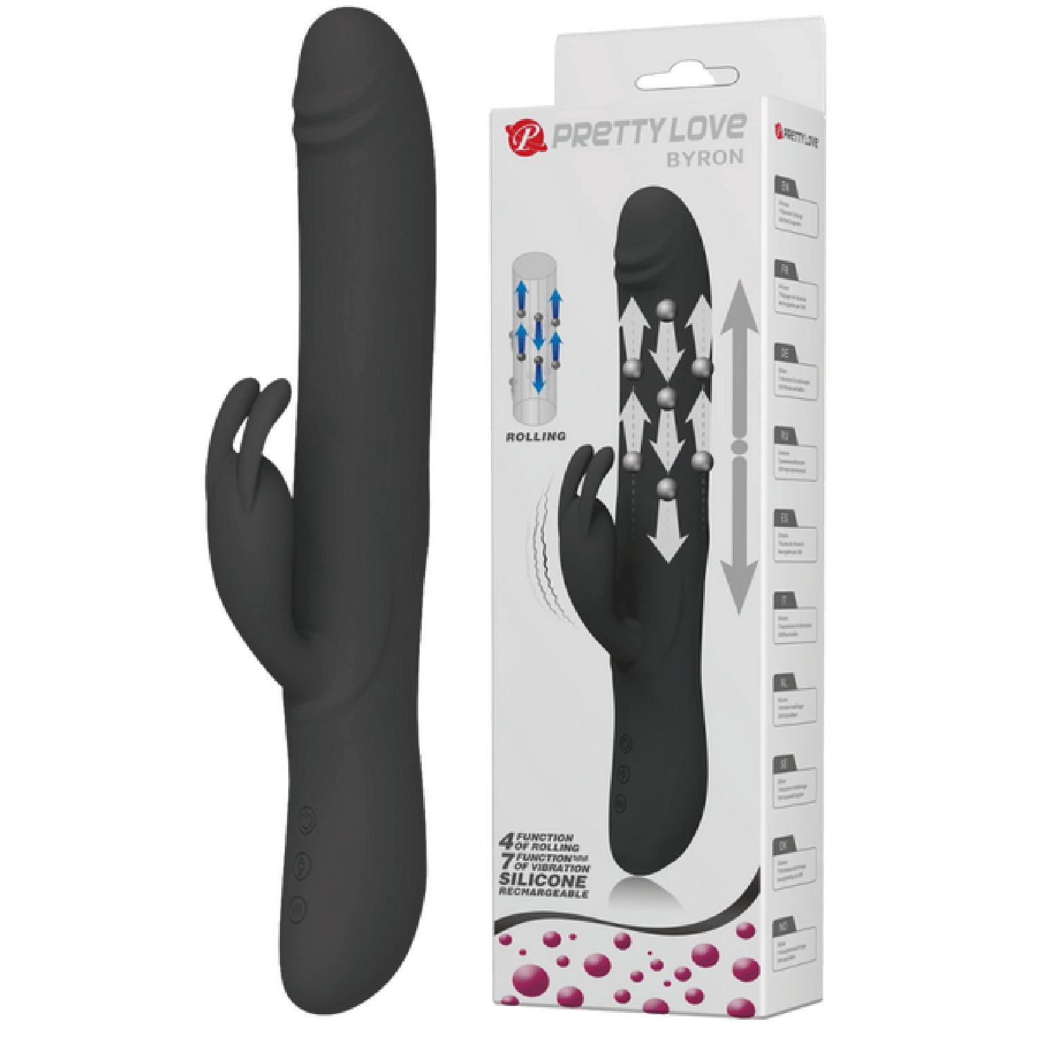 Byron Rabbit Vibrator - Rotating, Massaging, Clitoral Flickering, Fully Waterproof with Synchronous Thrusting Beads > Vibrators > Ladies > Rabbit