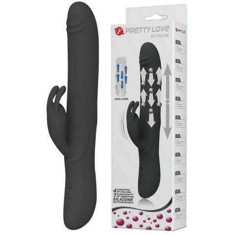 Byron Rabbit Vibrator - Rotating, Massaging, Clitoral Flickering, Fully Waterproof with Synchronous Thrusting Beads > Vibrators > Ladies > Rabbit