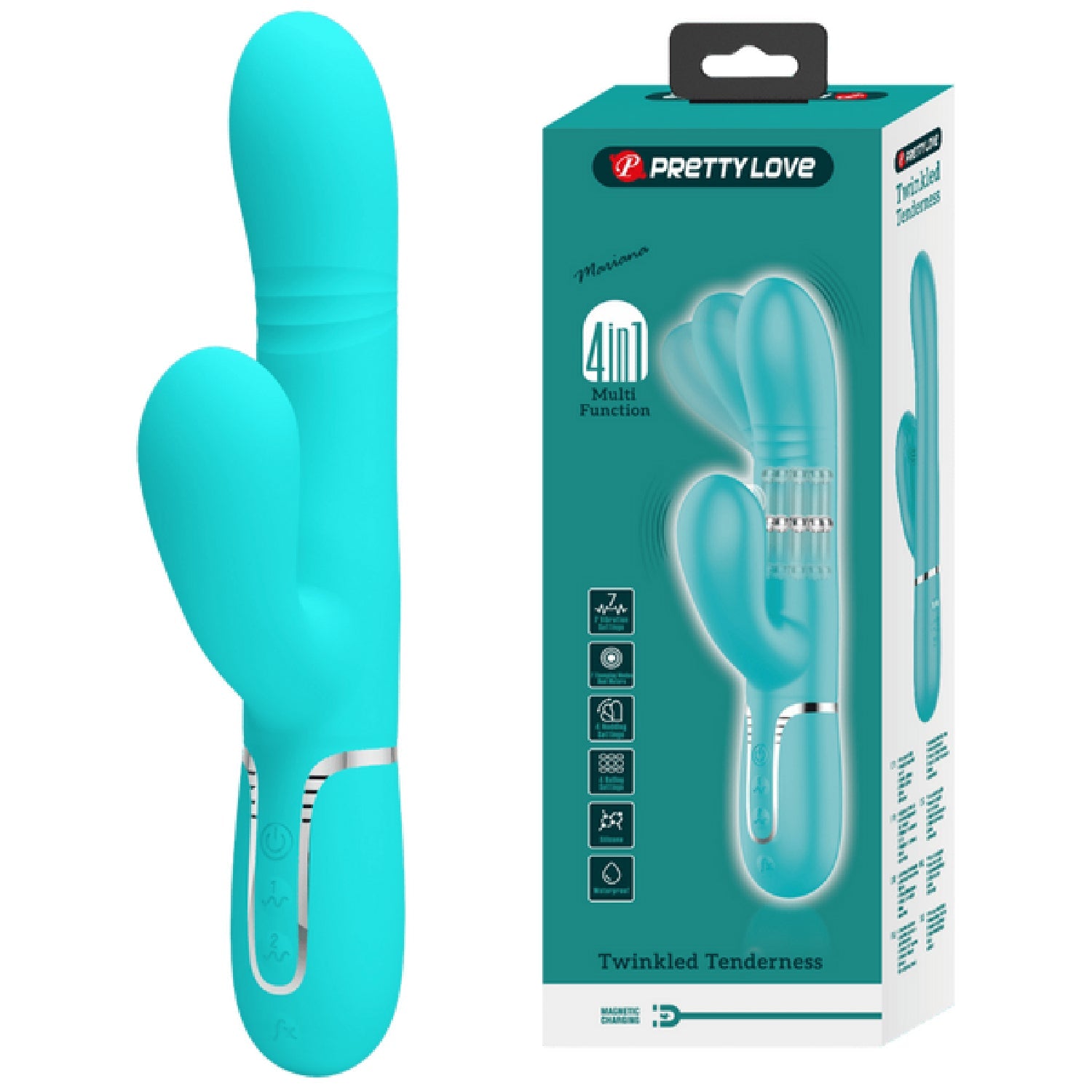 Mariana 8 Inch 4in1 Multi-Function Rabbit Vibrator – 7 Vibration and Thumping Modes Seafoam > Vibrators > Ladies > Rabbit
