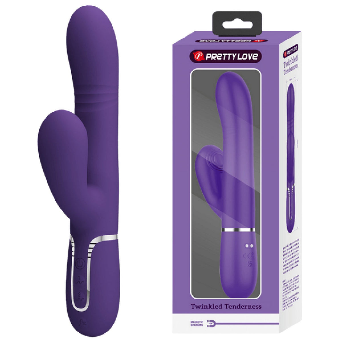 Mariana 8 Inch 4in1 Multi-Function Rabbit Vibrator – 7 Vibration and Thumping Modes Dark Purple > Vibrators > Ladies > Rabbit