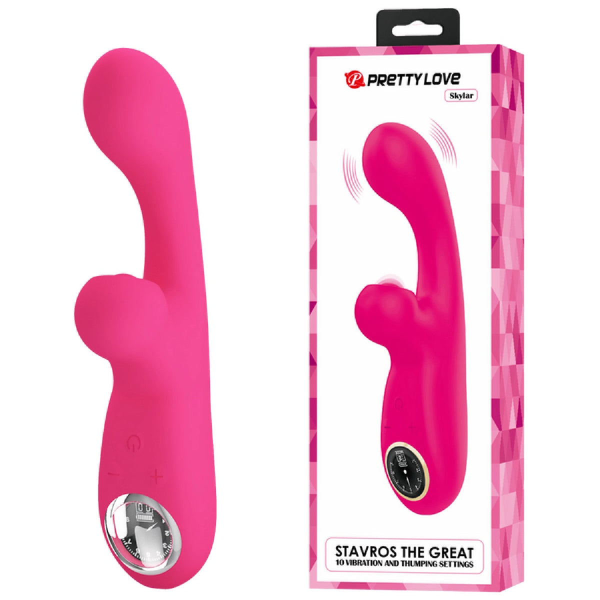 Rechargeable Skylar – Velvet Silicone Multifunction Rabbit Vibrator with Thumping and Vibration Modes > Vibrators > Ladies > Rabbit