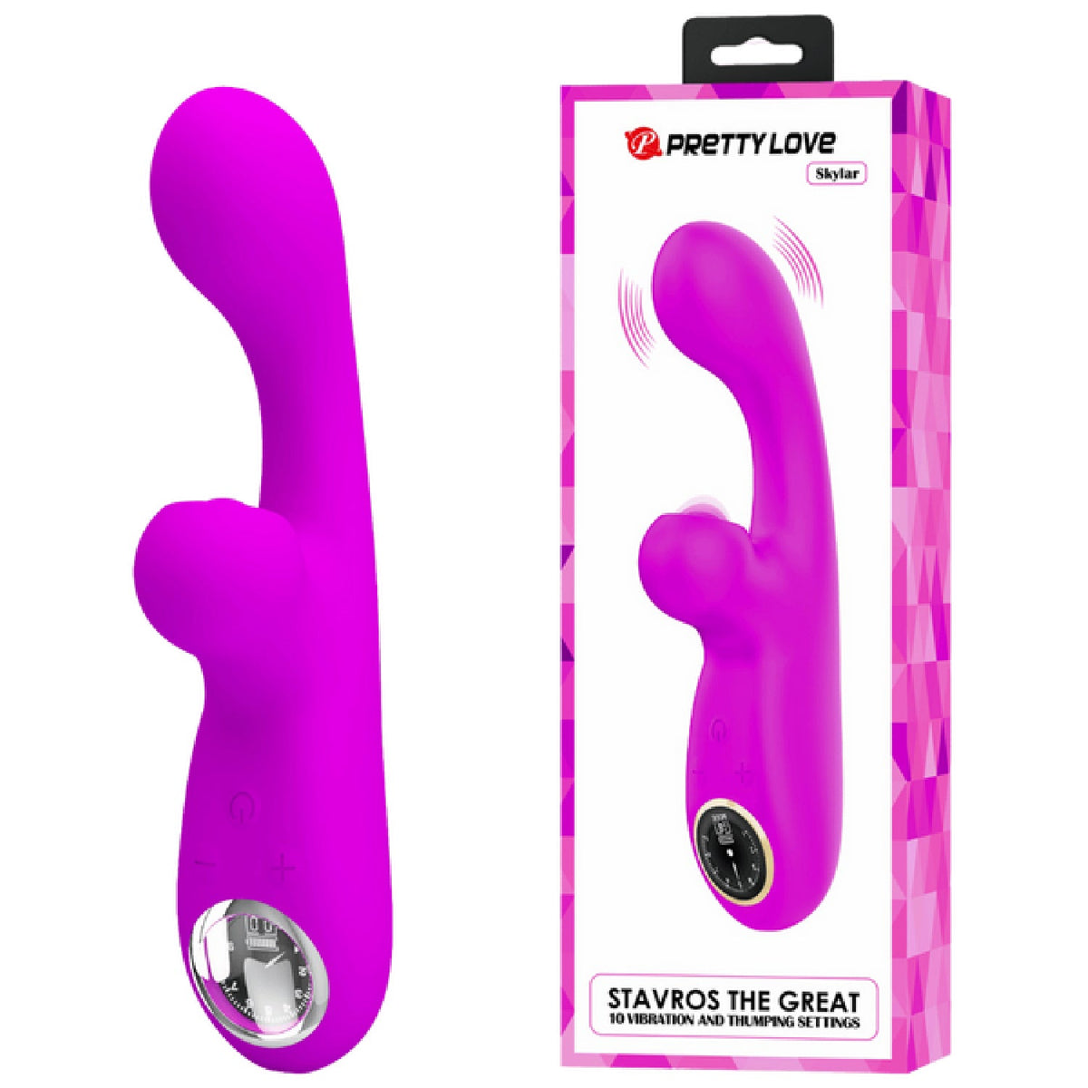 Rechargeable Skylar – Velvet Silicone Multifunction Rabbit Vibrator with Thumping and Vibration Modes > Vibrators > Ladies > Rabbit