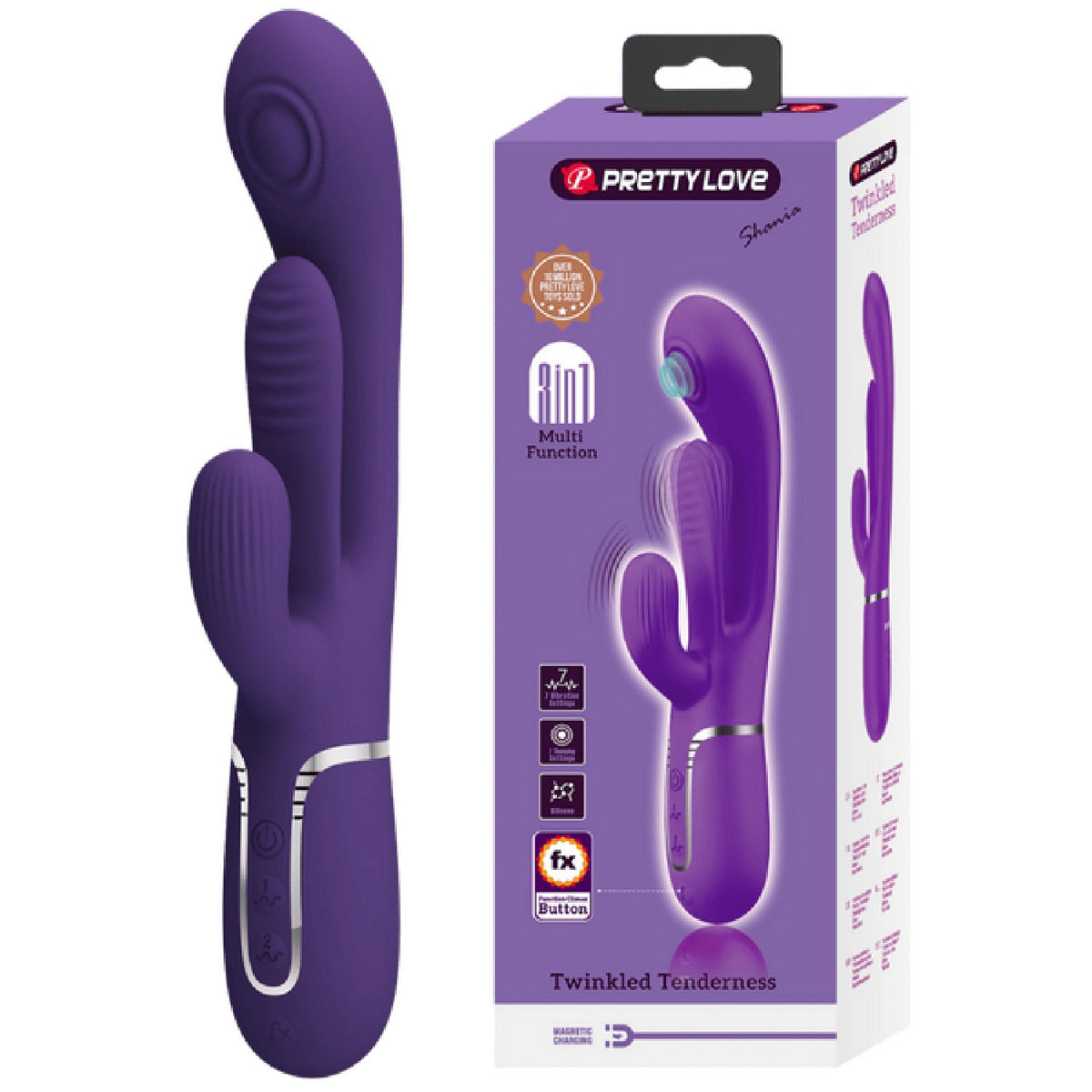 Shania 4in1 Multi-Function Rabbit Vibrator – Velvet Silicone 7 Vibration Settings > Vibrators > Ladies > Rabbit