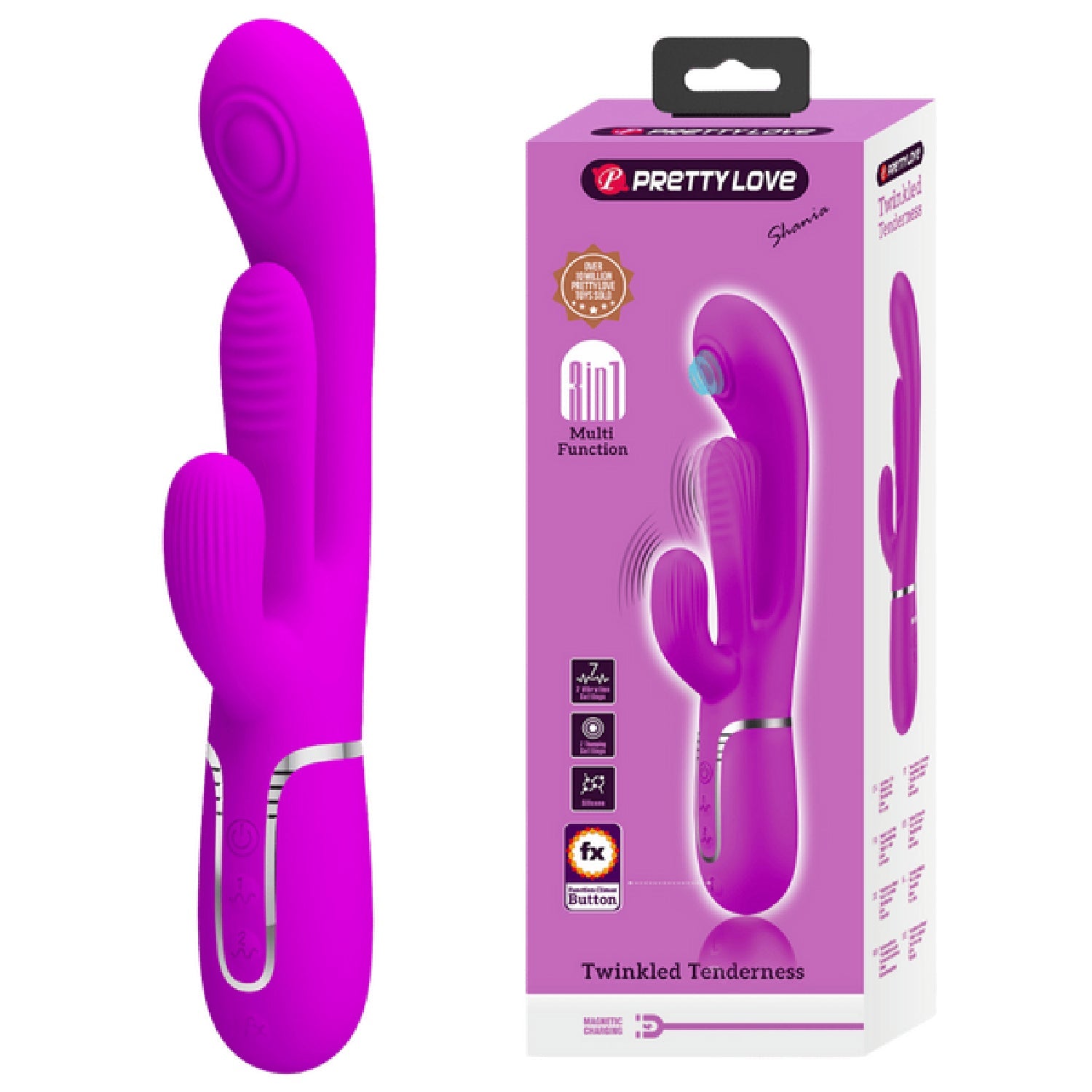 Shania 4in1 Multi-Function Rabbit Vibrator – Velvet Silicone 7 Vibration Settings > Vibrators > Ladies > Rabbit