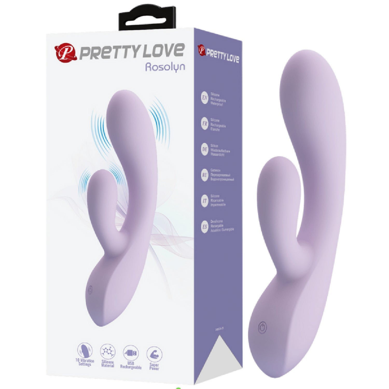 Rosolyn – Rechargeable, Flexible Liquid Silicone G-Spot Rabbit Vibrator with 10 Vibration Modes > Sex Toys For Ladies > G-Spot Vibrators