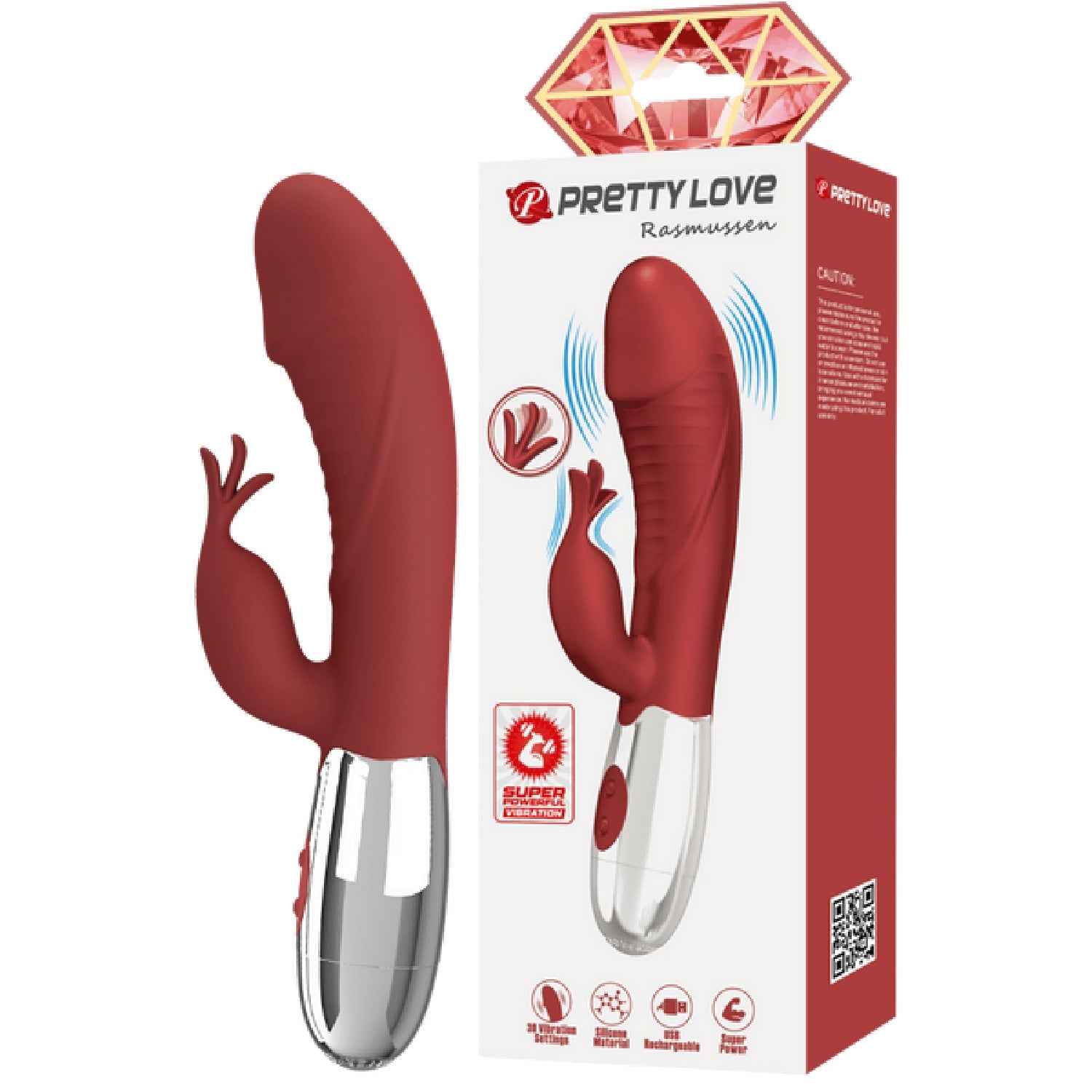 Rasmussen Rechargeable Dual-Motor Silky Silicone G-Spot and Clitoral Vibrator > Vibrators > Ladies > Rabbit