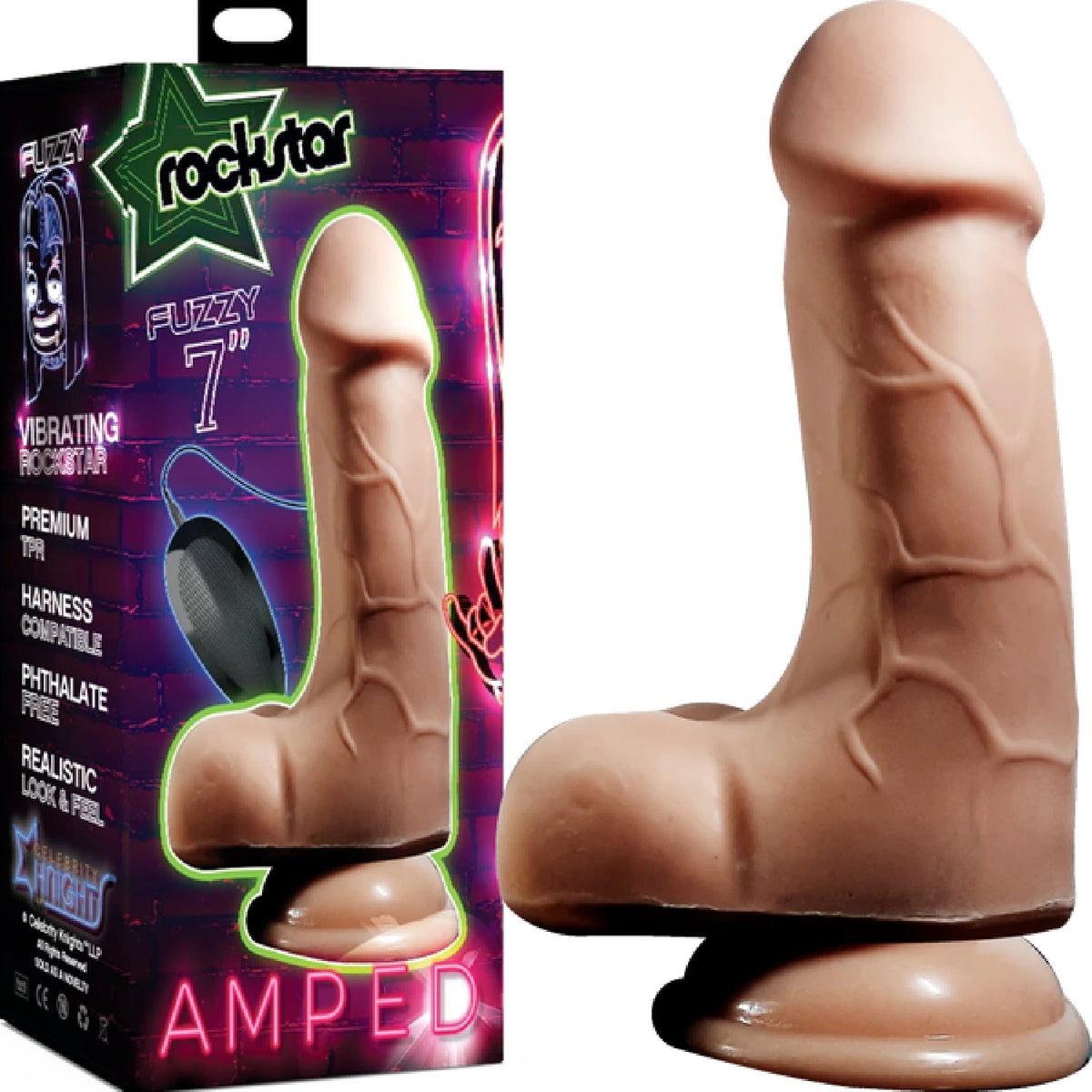 Fuzzy 7" Vibrating Dildo (Flesh) > Dildos > Realistic Dildos