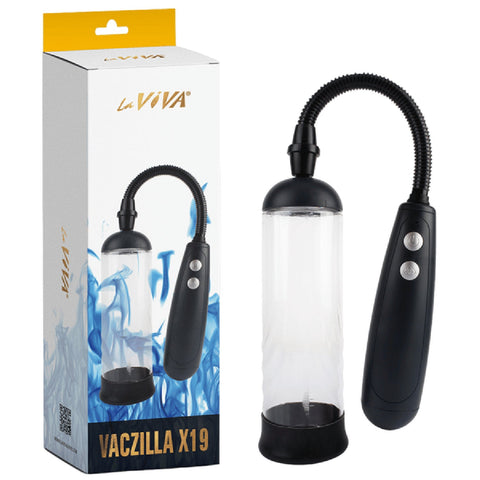 Vaczilla X19 Cylinder (Clear) – USB Rechargeable Penis Pump with Silicone Sleeve and Ring > Pumps > Penis Pumps