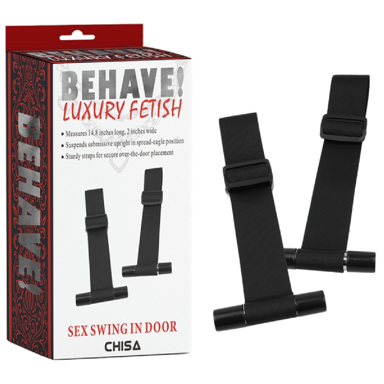 Sex Swing Over-the-Door with Adjustable Wrist Restraints – Strong Metal Bar Equipment > Bondage Gear > Restraints Main image
