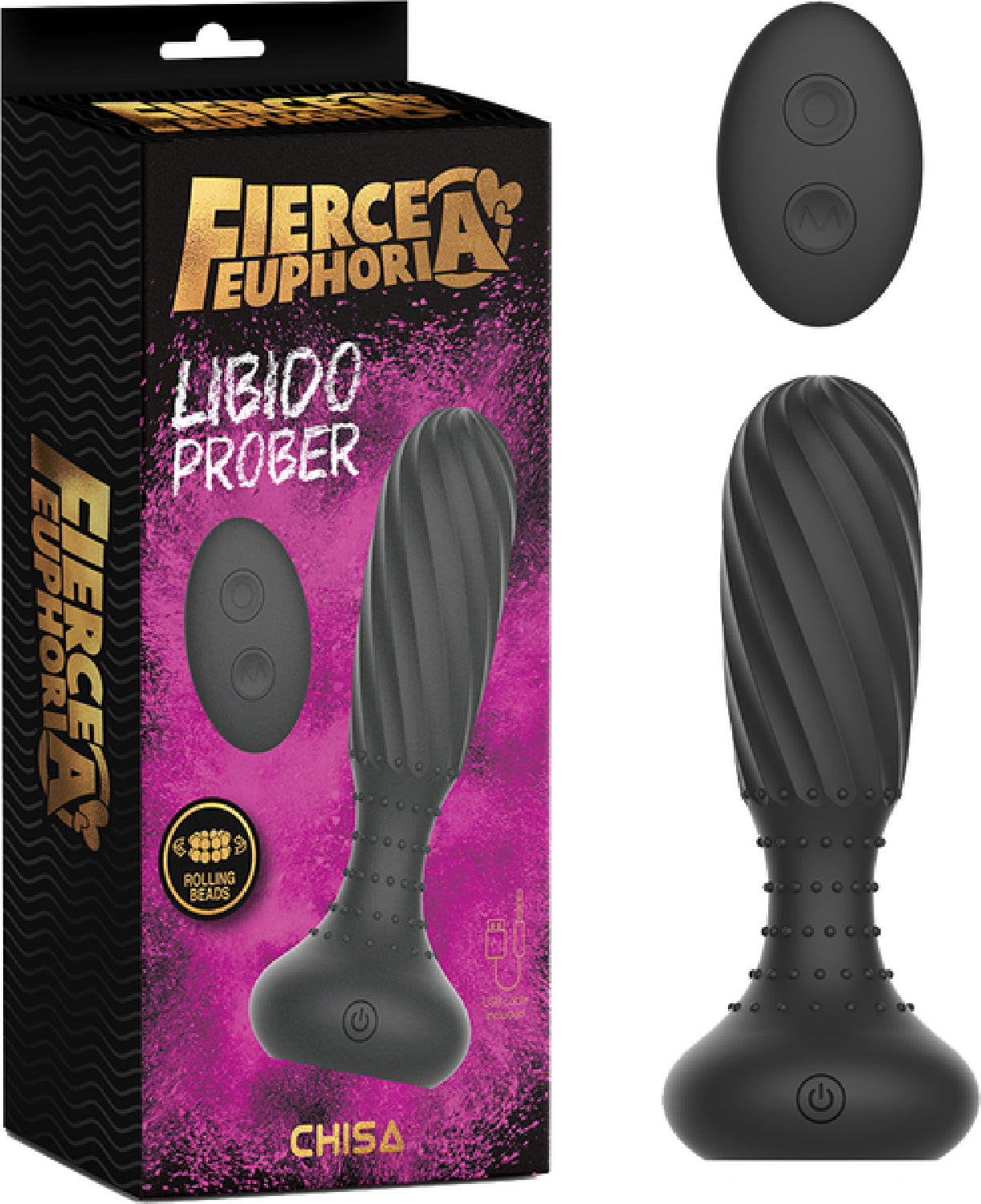 Fierce Euphoria Libido Prober – Remote-Controlled Gyrating Anal Plug with Rotating Beads > Anal Range > Vibrating Butt Plugs
