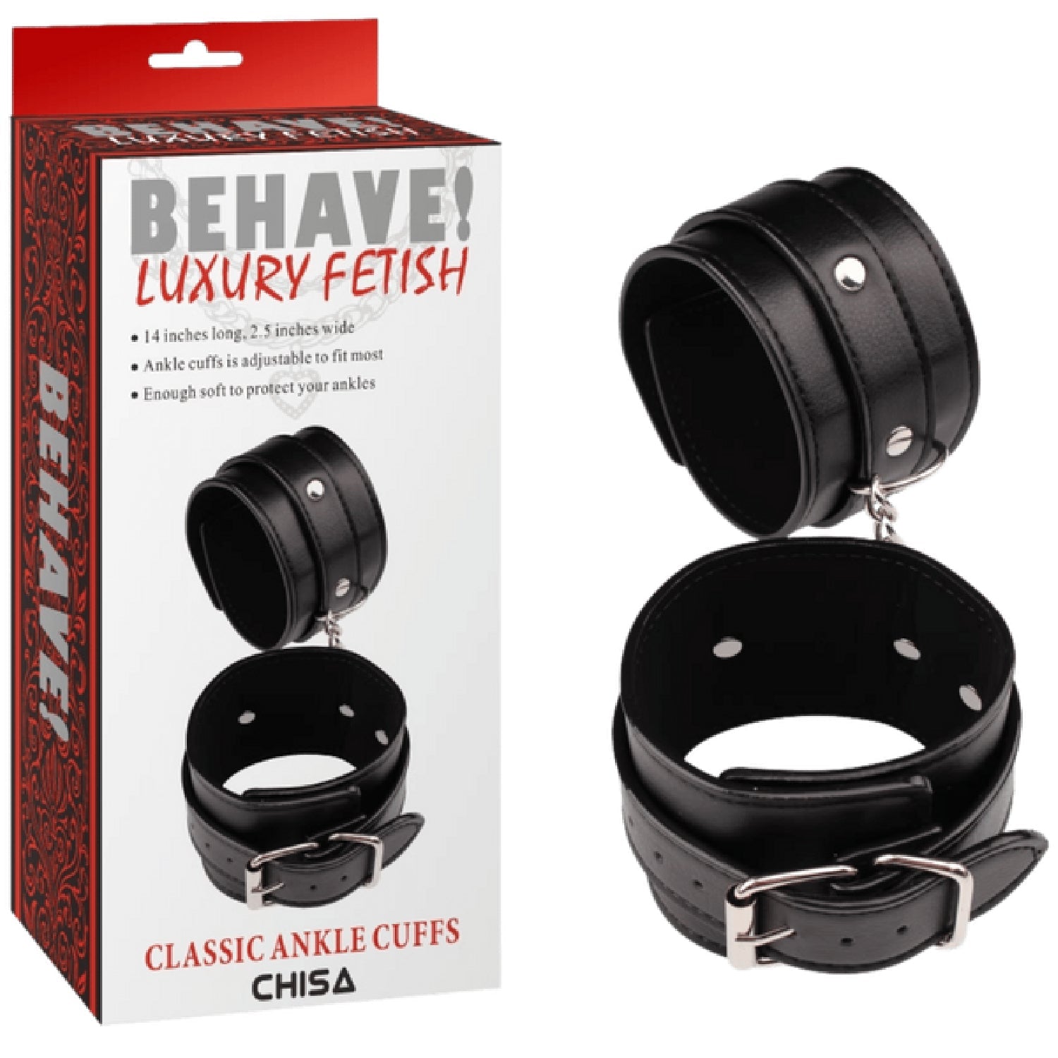 Classic Ankle Cuffs – Fully Adjustable Metal Hook Ankle Cuffs > Bondage Gear > Restraints Main image