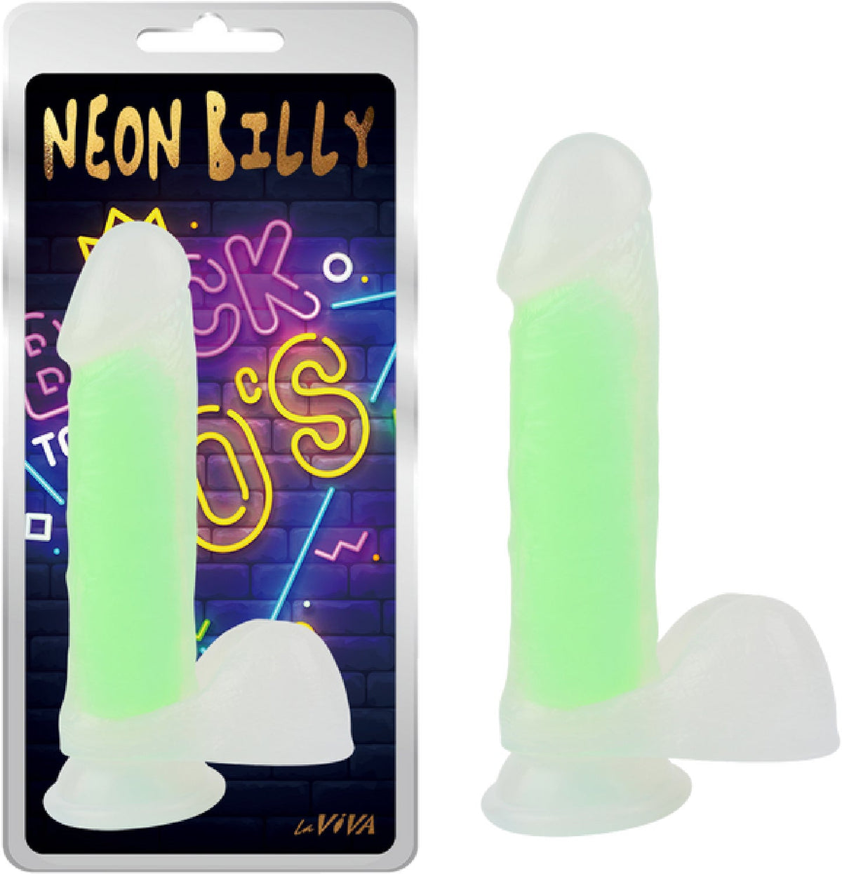 Neon Billy 7.6" Glow-in-the-Dark Dildo Glow Green > Vibrators > Standard Vibrators