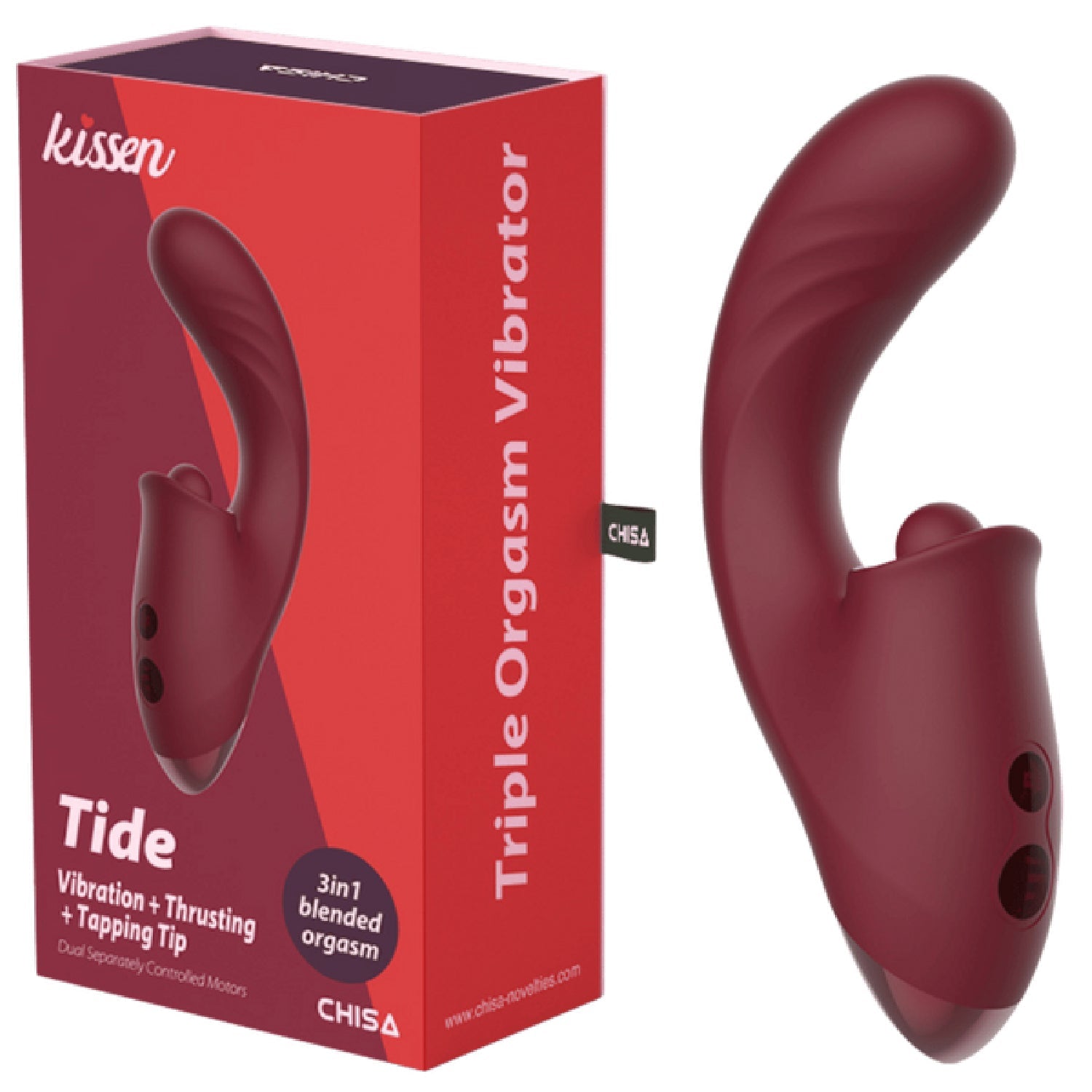 Tide 17.8cm Waterproof Silicone Vibrator with Multiple Patterns > Vibrators > Ladies > Rabbit