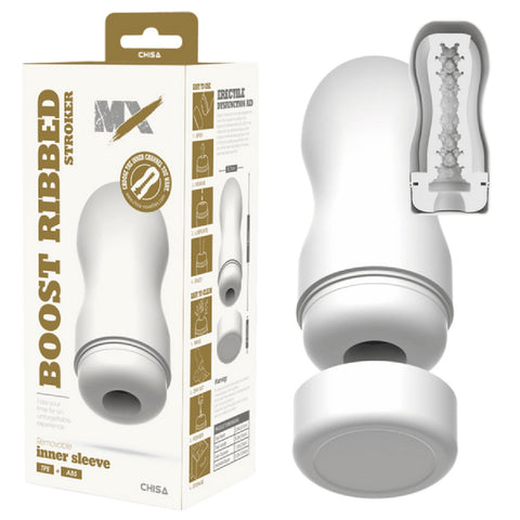 Boost Ribbed Stroker – Super-Soft 16cm Stroker > Sex Toys For Men > Masturbators Cup