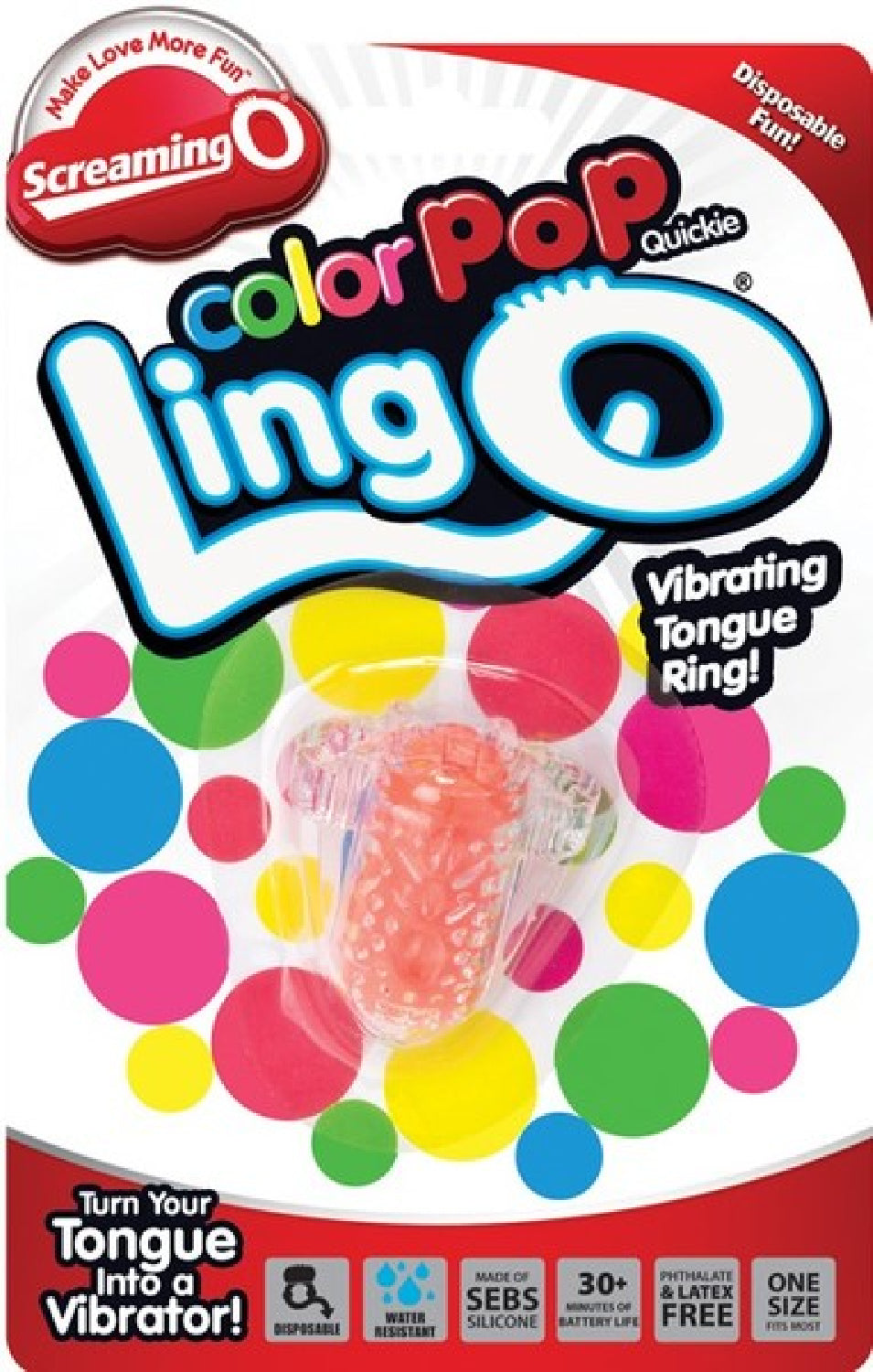 ColorPoP Quickie Ling O Tongue Vibrator – Wireless Disposable SEBS Silicone Vibrator > Sex Toys > Couples Toys