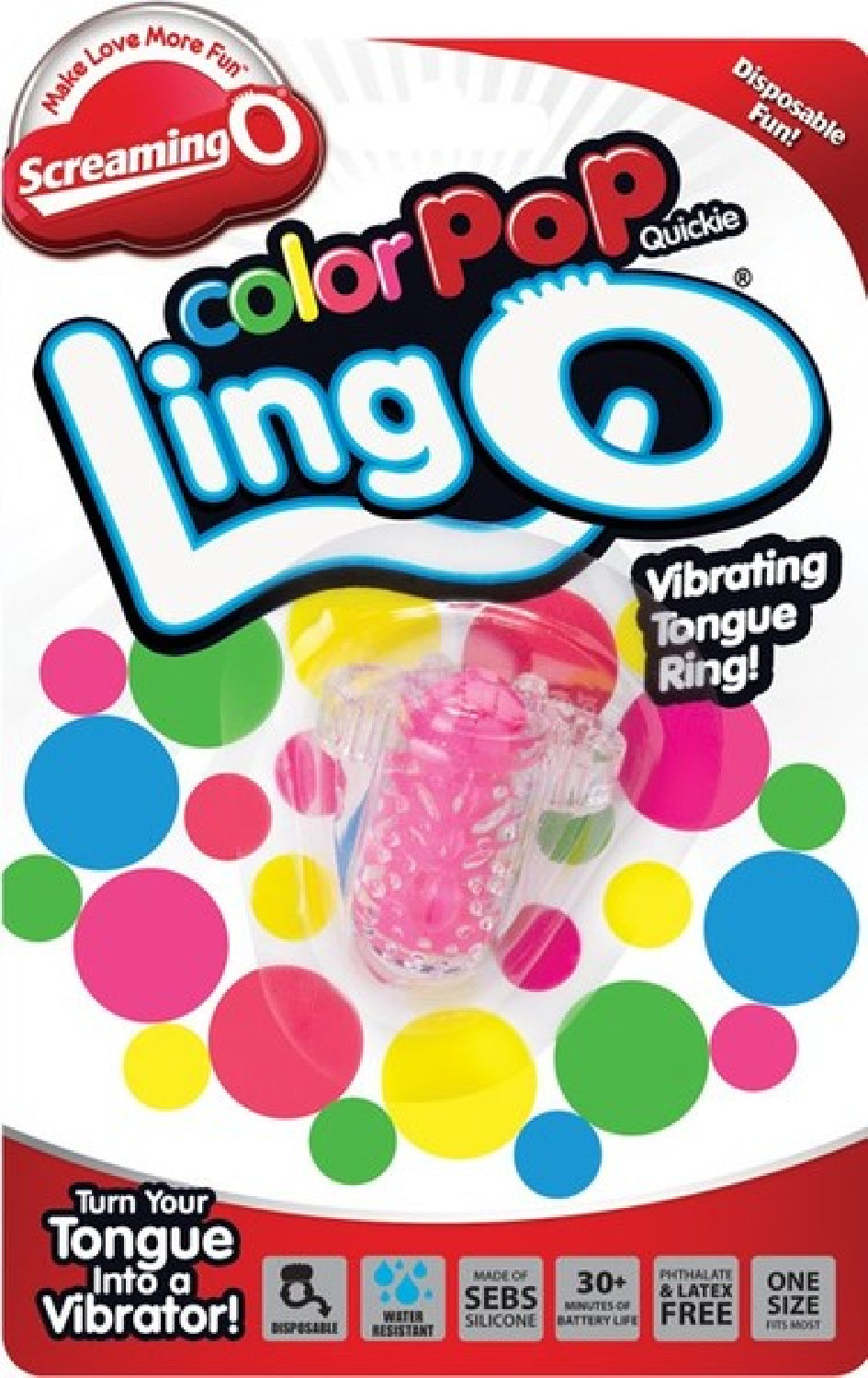 ColorPoP Quickie Ling O Tongue Vibrator – Wireless Disposable SEBS Silicone Vibrator > Sex Toys > Couples Toys