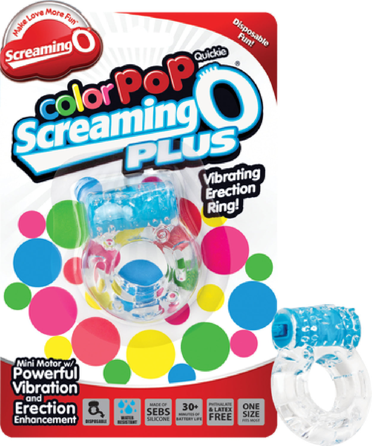 Screaming O Colour Pop Quickie Plus – Vibrating Erection Ring Secondary image