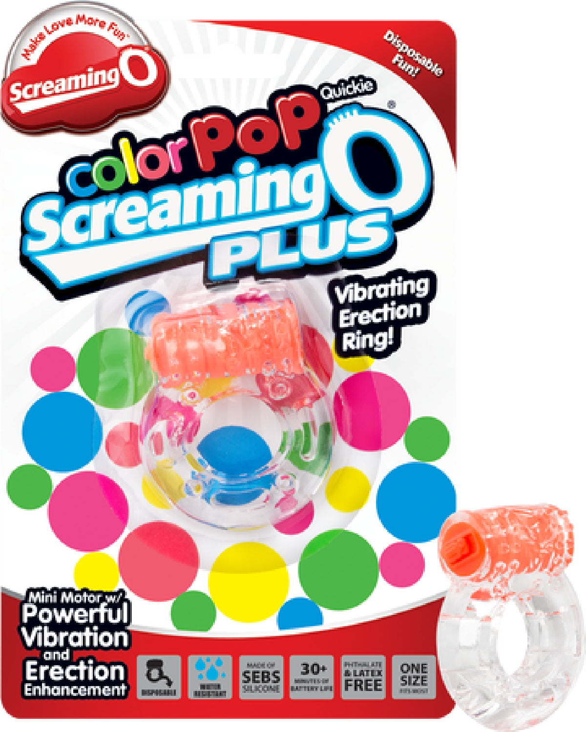 Screaming O Colour Pop Quickie Plus – Vibrating Erection Ring > Cock Ring > Vibrating