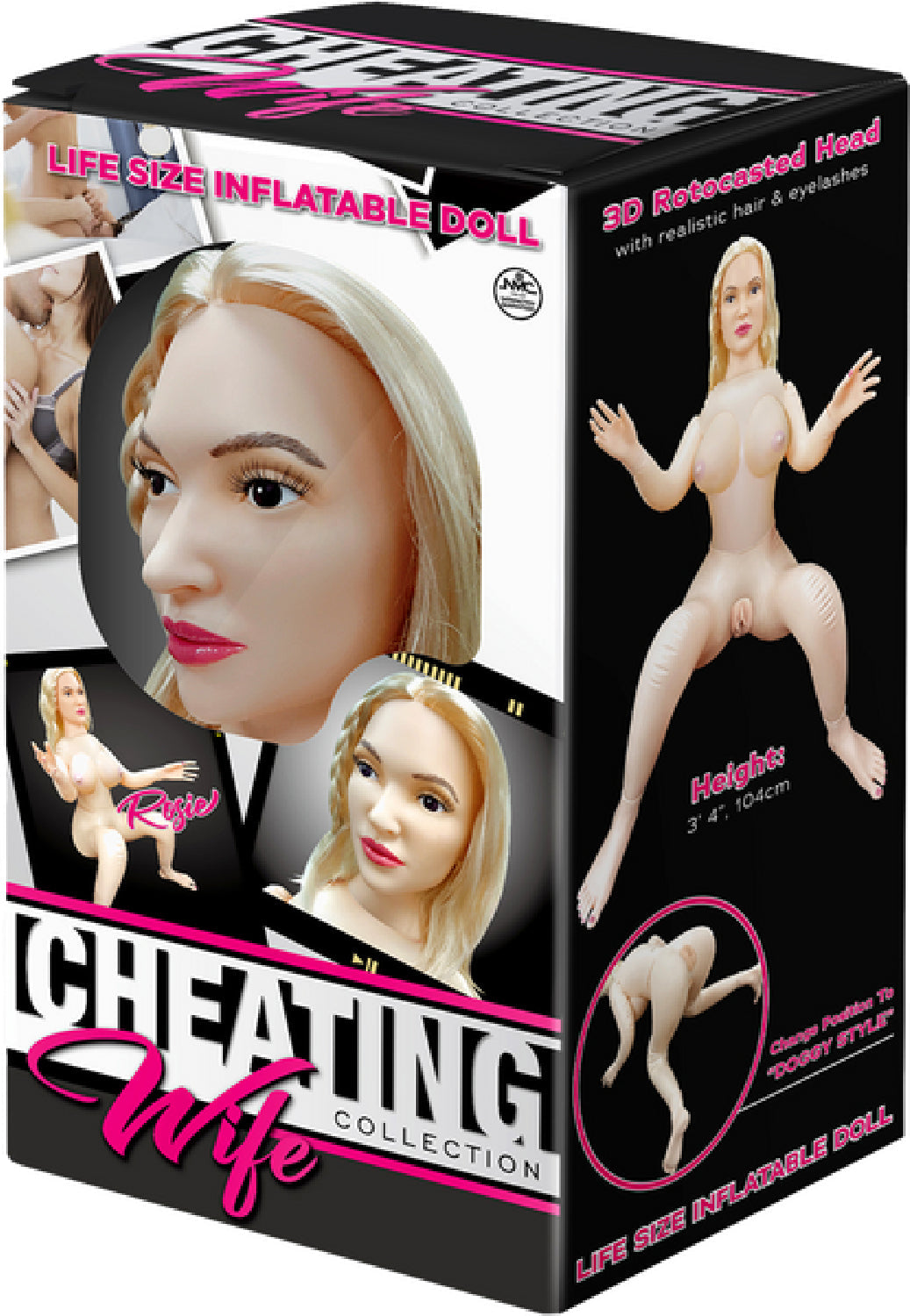 Rosie Inflatable Doll – Life Size 3'4 Height Realistic Haie And Eyelashes Position Doggie Style Secondary image