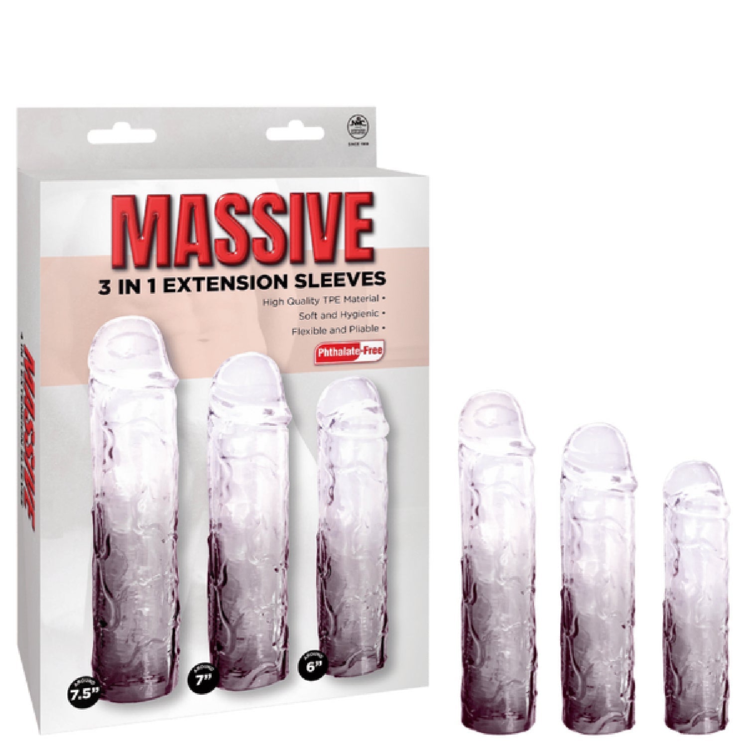 3 in 1 Extension Sleeve (Smoke) – High-Quality TPE Material Soft Flexible Sleeve with Multiple Sizes > Sex Toys For Men > Penis Sleeves Main image