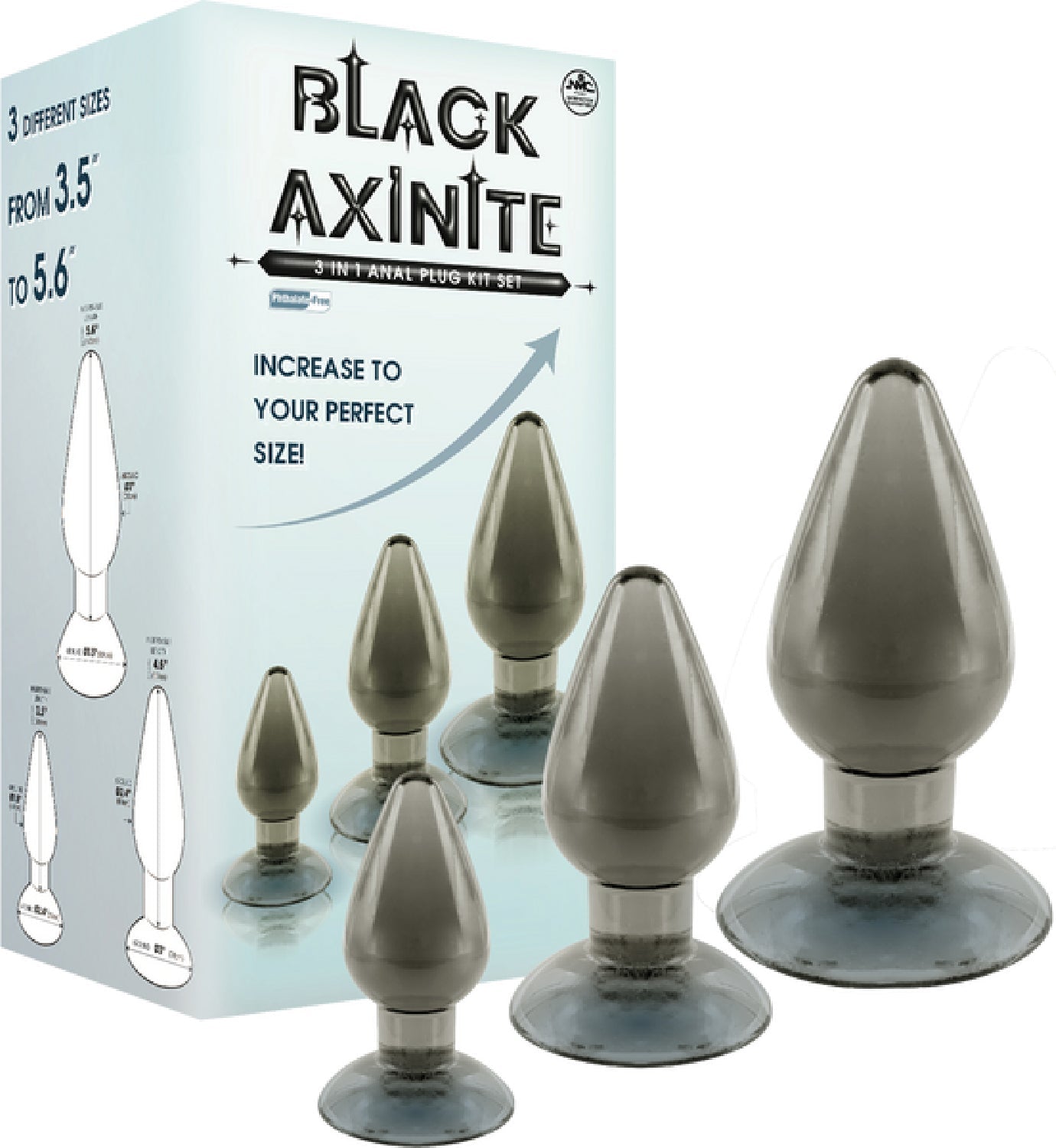 3 In 1 Anal Plug Kit – Flexible Hygienic Suction Cup Base Anal Plugs > Anal Range > Butt Plug Kits