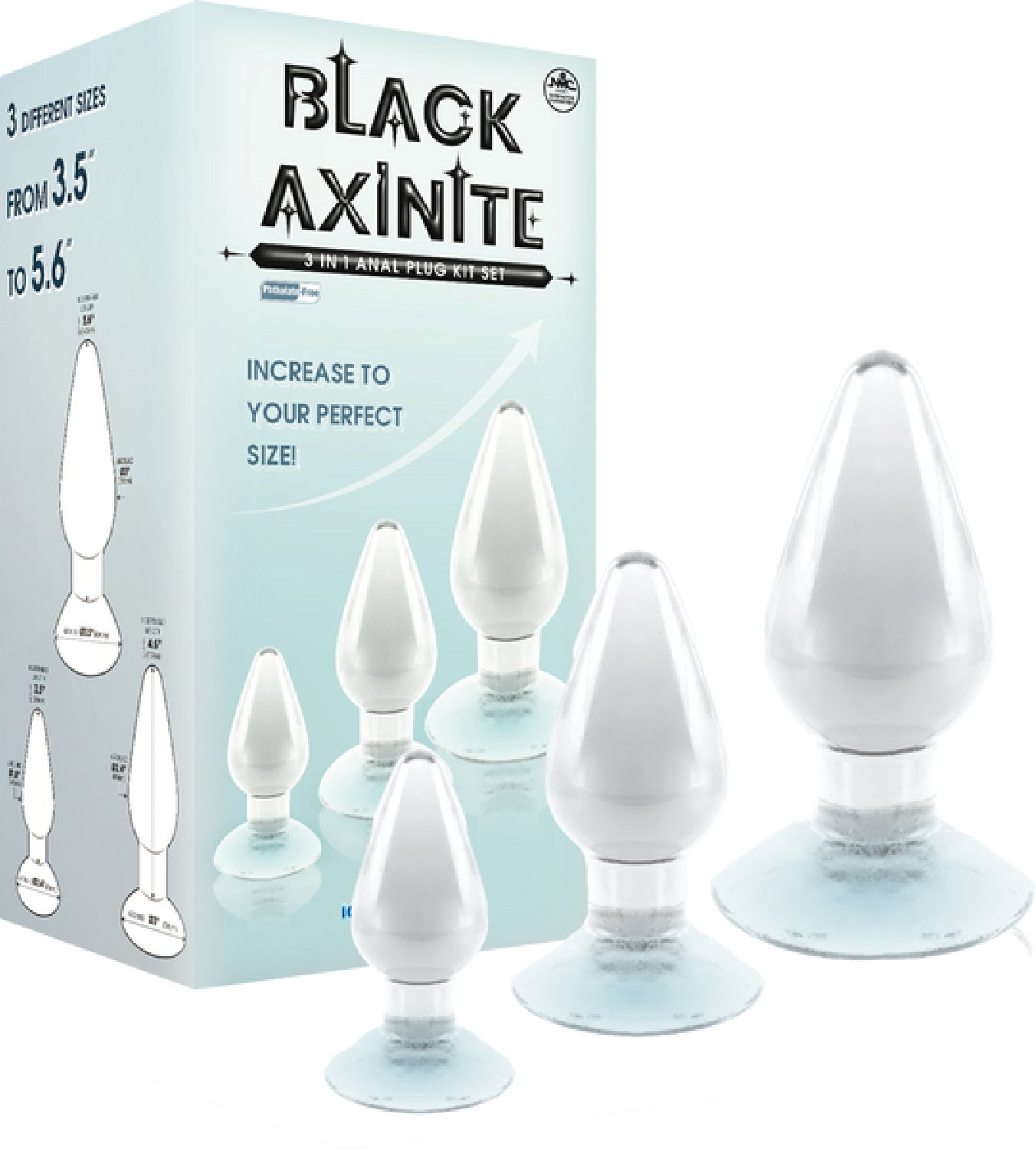 3 In 1 Anal Plug Kit – Flexible Hygienic Suction Cup Base Anal Plugs > Anal Range > Butt Plug Kits