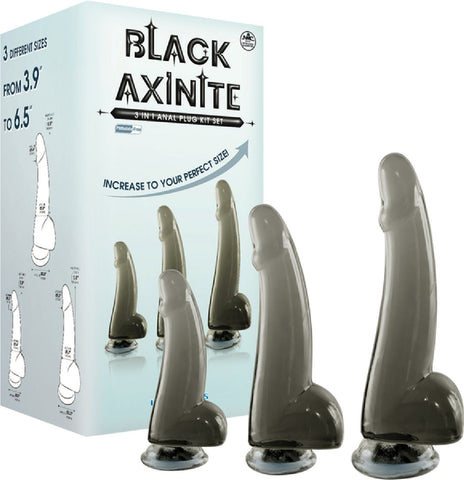 3 In 1 Anal Plug Kit – Flexible Hygienic Silicone Suction Cup Base Anal Plugs Smoke > Anal Range > Butt Plug Kits