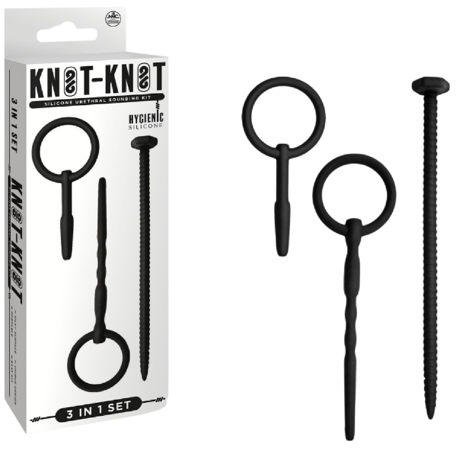 Silicone Urethral Sounding Kit (Black) – Body-Safe 6 to 8 Inch Urethral Sounds > Sex Toys For Men > Sounding Rods
