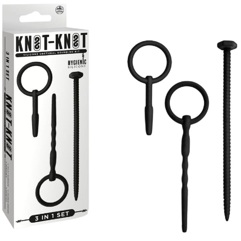 Silicone Urethral Sounding Kit (Black) – Body-Safe 6 to 8 Inch Urethral Sounds > Sex Toys For Men > Sounding Rods