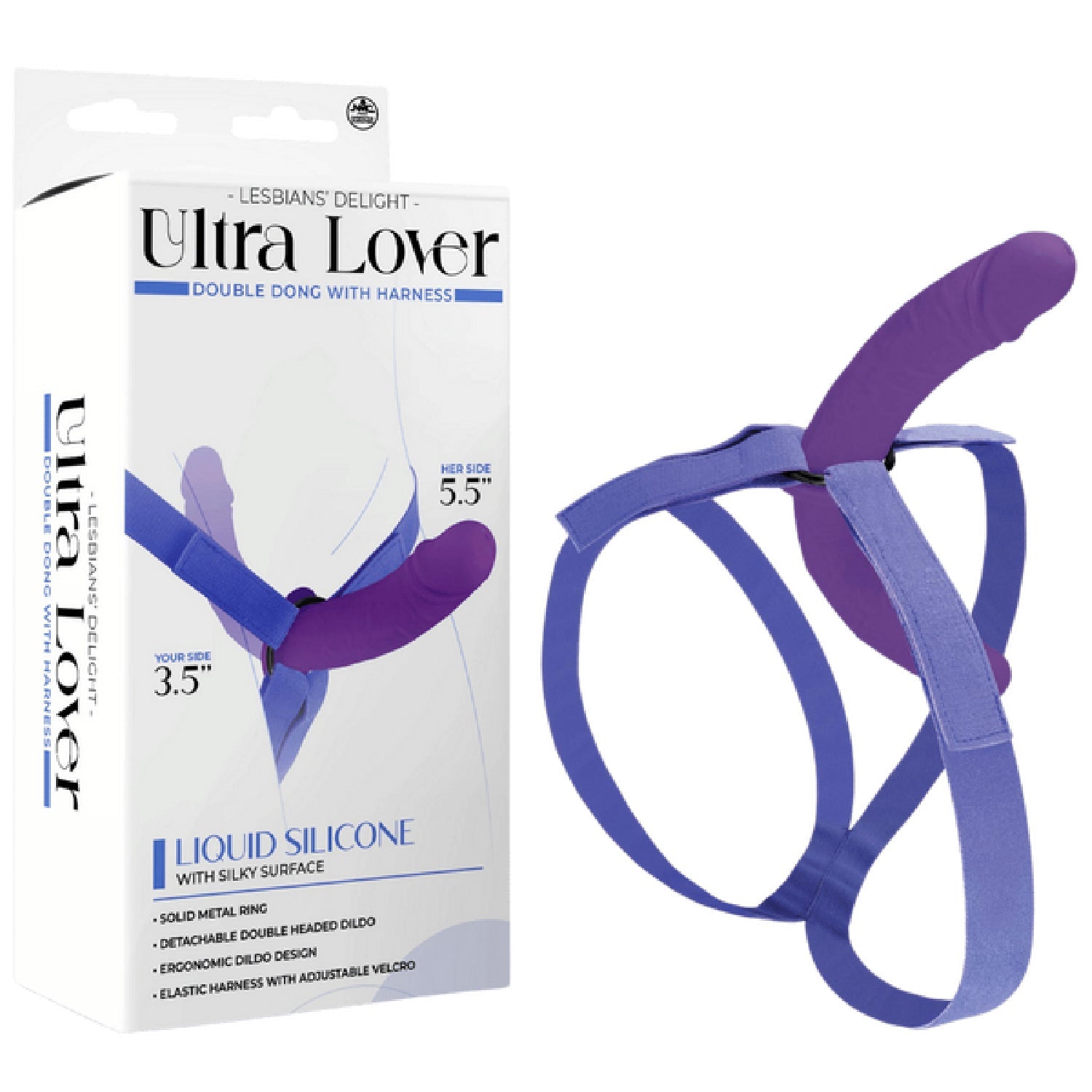 Ultra Lover Double Dong Penetrix with Harness – Ergonomic Silicone Dildo Set > Dildos > Strap On Dildos