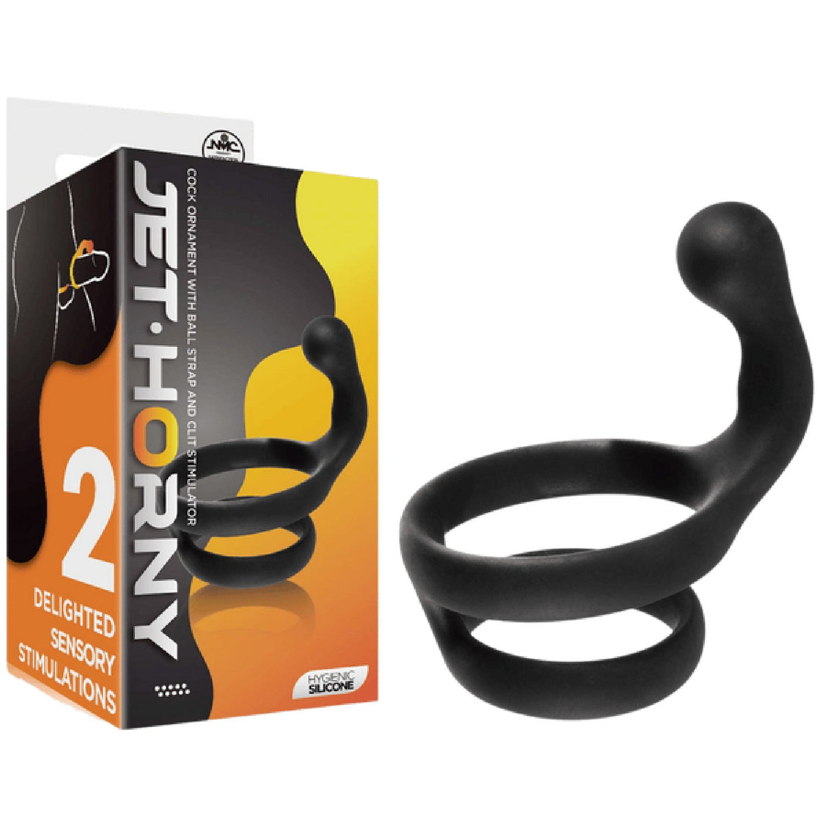 Cock Ring with Ball Strap and Clit Stimulator – Hygienic Silicone Cock Ring > Sex Toys > Couples Toys
