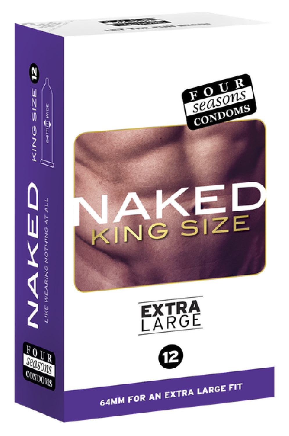 Four Seasons Naked King Size Condoms – Extra Large 64mm Condoms 12 Pack > Essentials > Condoms