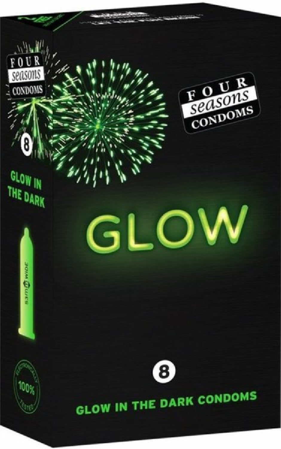 Four Seaons Glow N' Dark Condoms 8 Pack > Essentials > Condoms > Non-Latex
