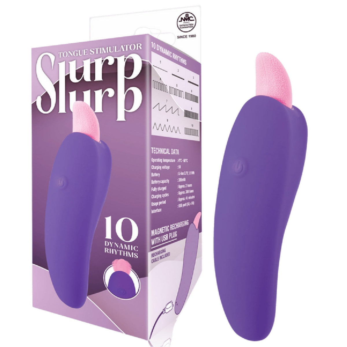 Slurp Slurp Tongue Stimulator – Magnetic Rechargeable 10 Rhythm Vibrator > Sex Toys For Ladies > Clitoral Vibrators and Stimulators