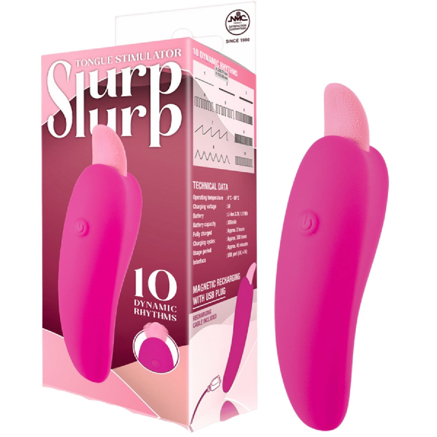 Slurp Slurp Tongue Stimulator – Magnetic Rechargeable 10 Rhythm Vibrator > Sex Toys For Ladies > Clitoral Vibrators and Stimulators