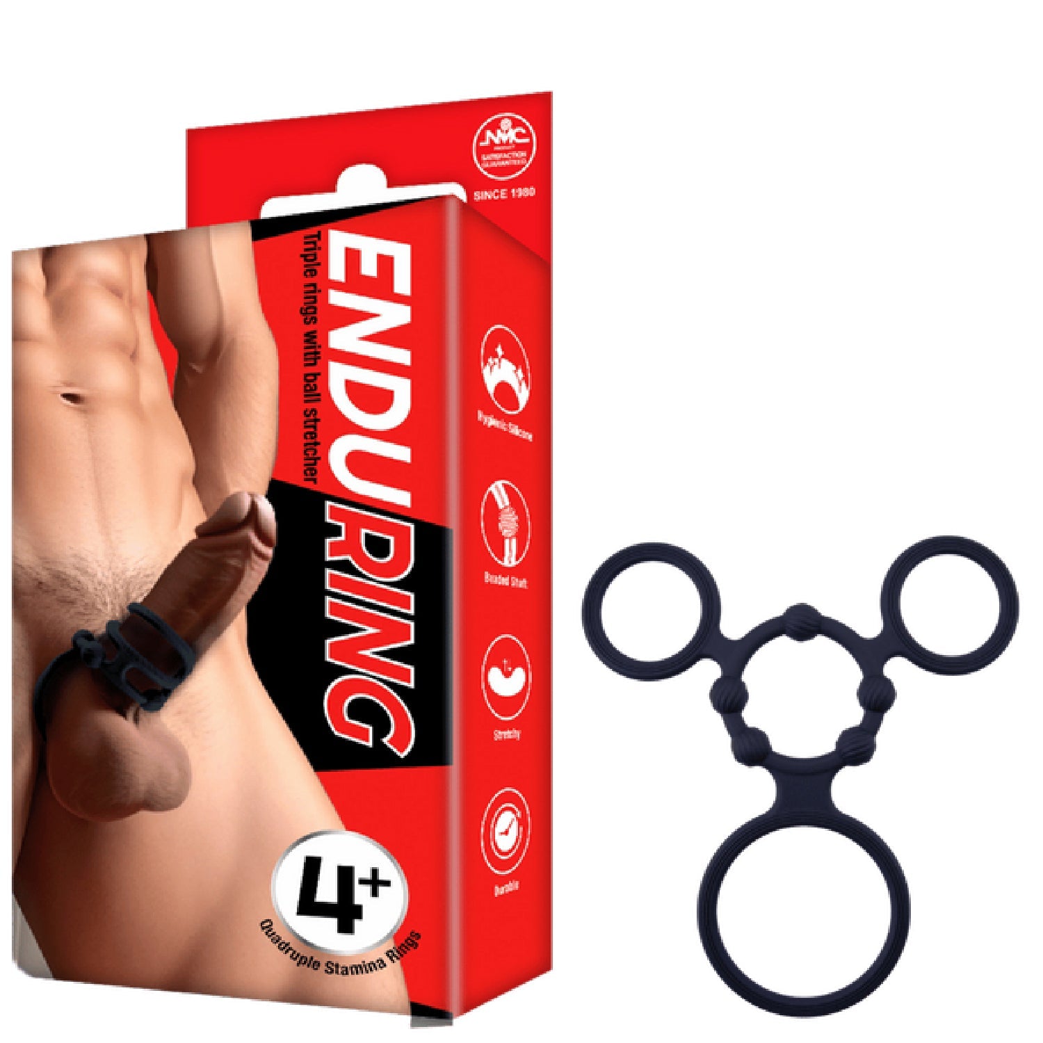 Triple Ring With Ball Stretcher – Stretchy Durable Silicone Ball Stretcher > Sex Toys For Men > Ball Stretchers Main image