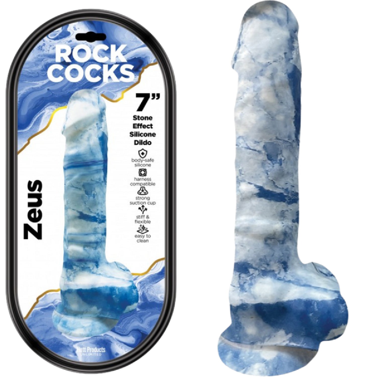 Rock Cocks Zeus – 7 Inch Textured Silicone Dildo Secondary image
