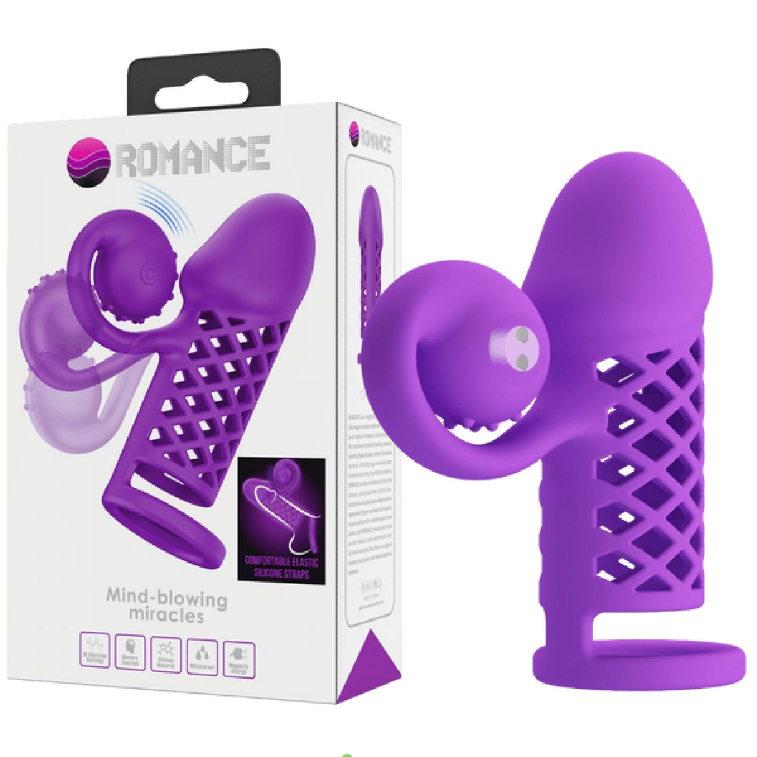 Harden Mind Blowing Miracles – Silicone Penis Sleeve with Vibrations and Ball Strap > Sex Toys For Men > Penis Sleeves